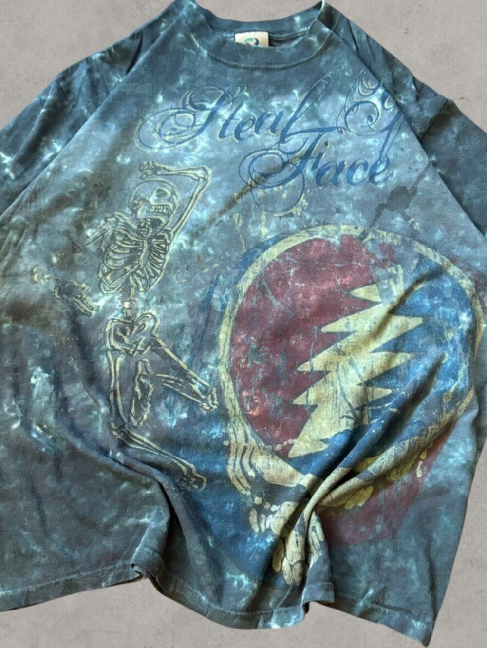 Vintage Grateful Dead Liquid Blue AOP Graphic T-Shirt Band Tee Mens Large Grunge